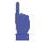 Blue Glass Hand Pointing Up